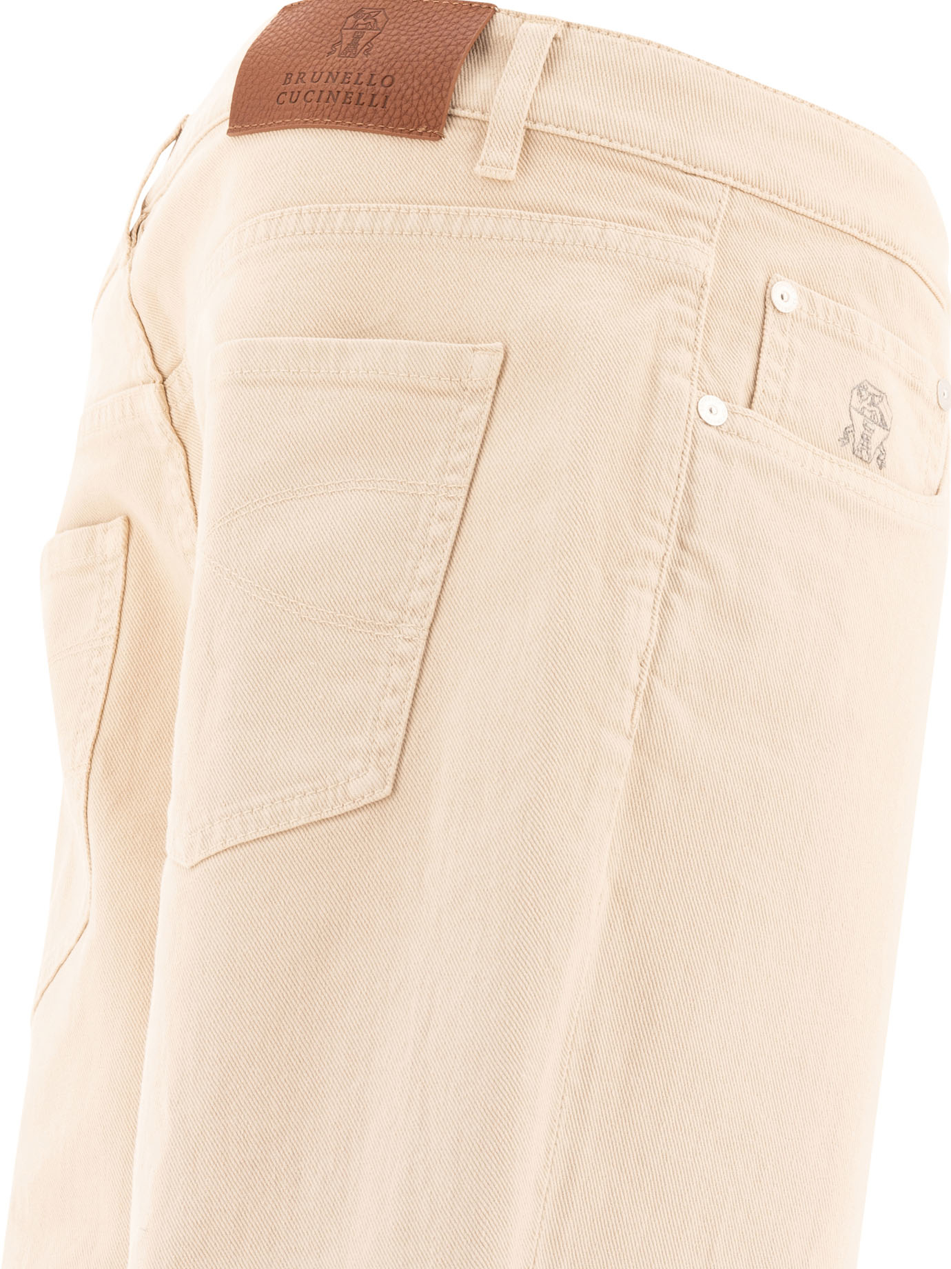 BRUNELLO CUCINELLI Beige Garment-dyed trousers